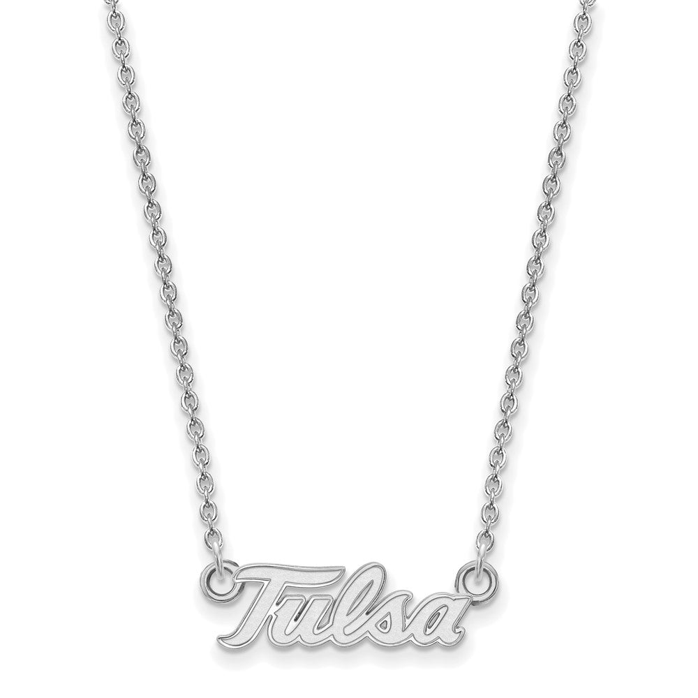 Alternate view of the Sterling Silver The U of Tulsa Small Pendant Necklace by The Black Bow Jewelry Co.