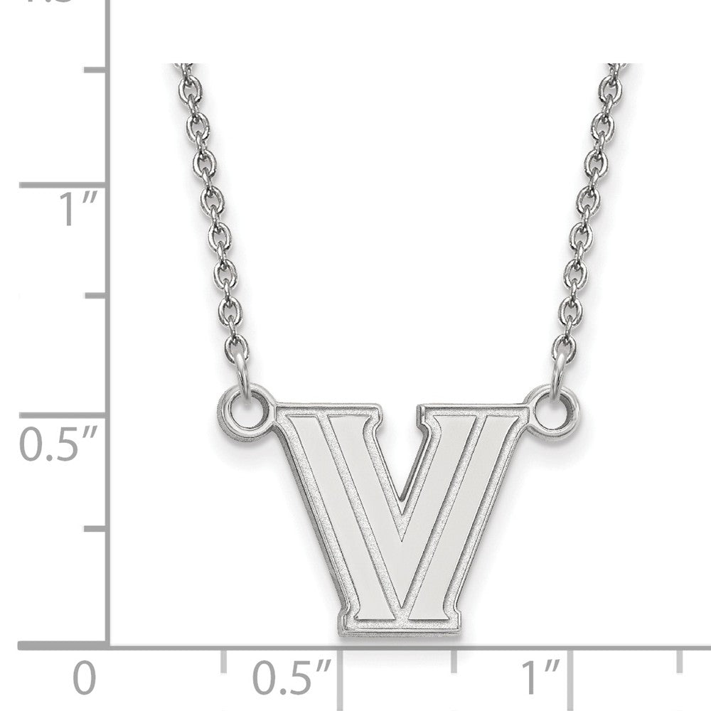 Alternate view of the Sterling Silver Villanova U Small Pendant Necklace by The Black Bow Jewelry Co.