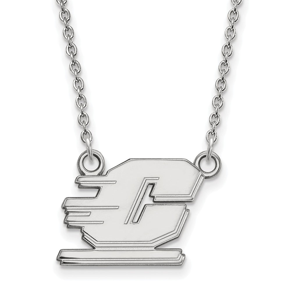 Sterling Silver Central Michigan U Small 'C' Pendant Necklace, Item N13899 by The Black Bow Jewelry Co.