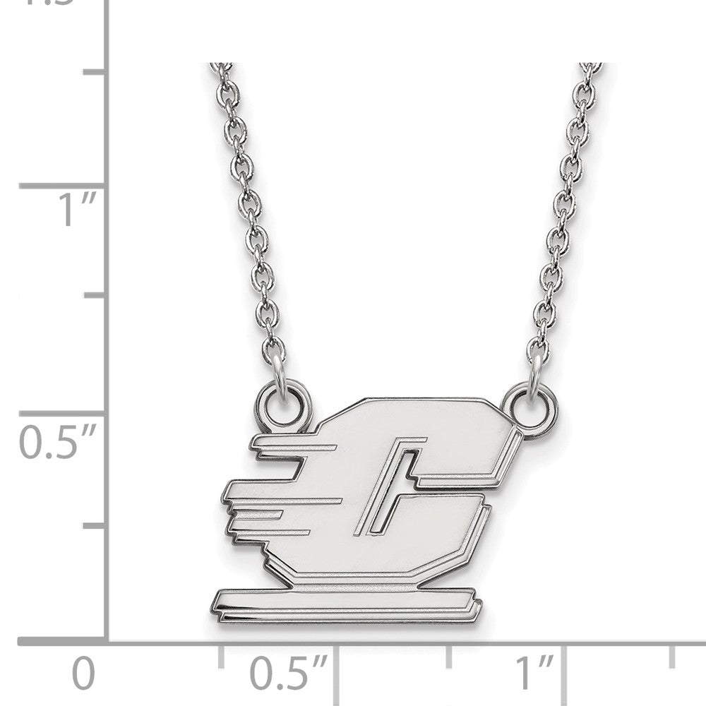 Alternate view of the Sterling Silver Central Michigan U Small 'C' Pendant Necklace by The Black Bow Jewelry Co.