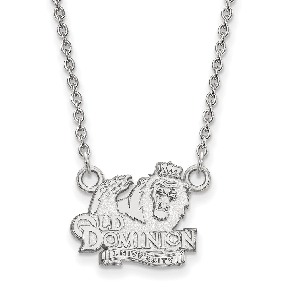 Sterling Silver Old Dominion U Small Pendant Necklace, Item N13902 by The Black Bow Jewelry Co.