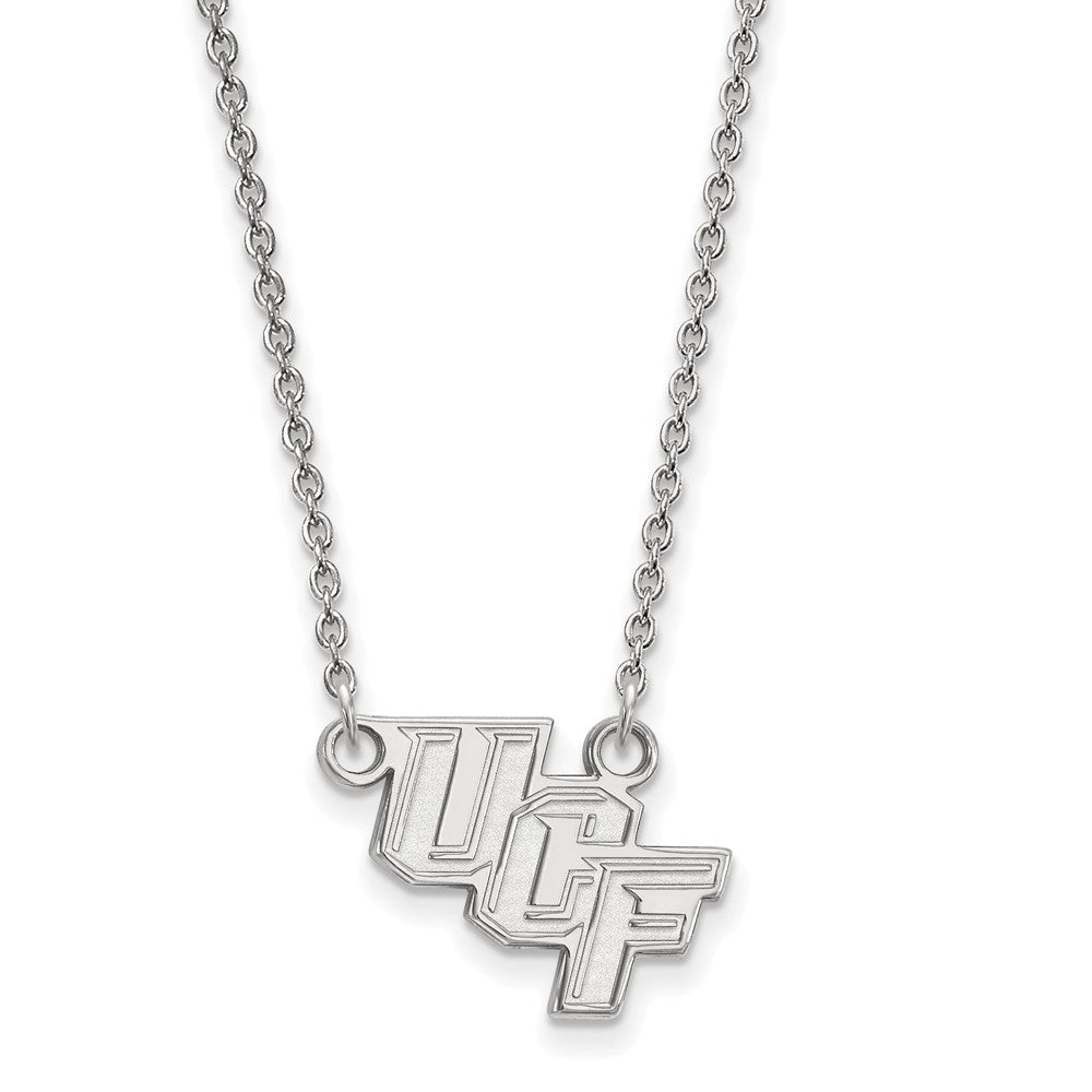 Sterling Silver Central Florida Small 'UCF' Pendant Necklace, Item N13910 by The Black Bow Jewelry Co.