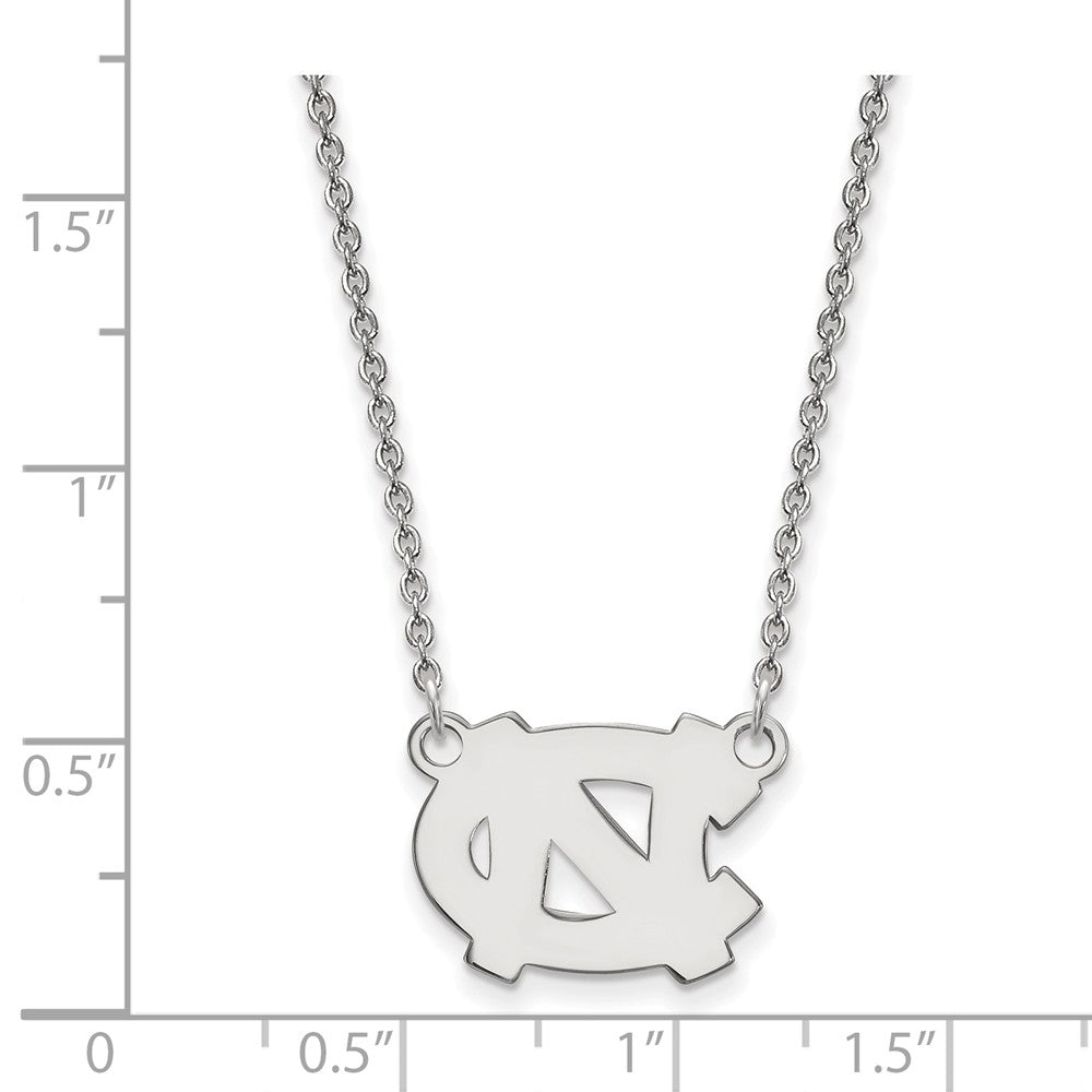 Alternate view of the Sterling Silver North Carolina Small 'NC' Pendant Necklace by The Black Bow Jewelry Co.