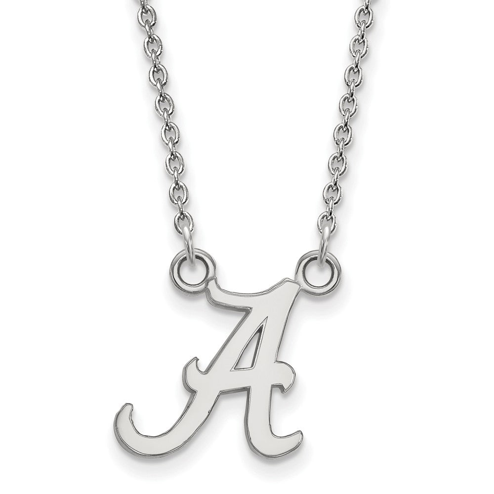 Sterling Silver U of Alabama Small Initial A Pendant Necklace, Item N13943 by The Black Bow Jewelry Co.