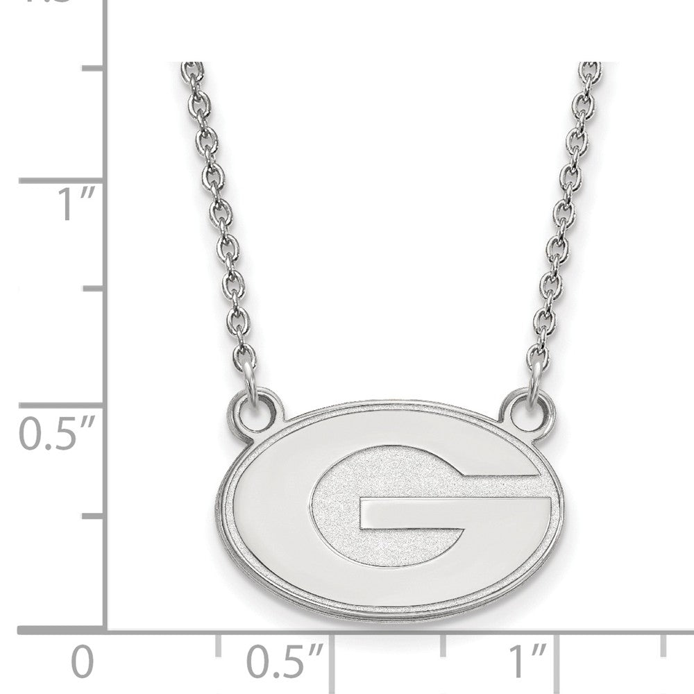 Alternate view of the Sterling Silver U of Georgia Small 'G' Pendant Necklace by The Black Bow Jewelry Co.