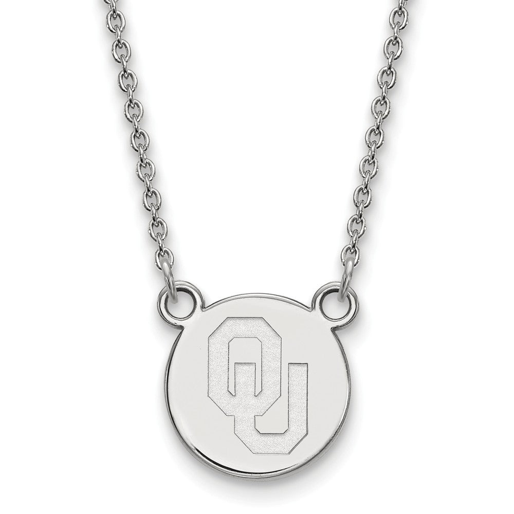 Sterling Silver Oklahoma Small Disc Necklace, Item N13972 by The Black Bow Jewelry Co.