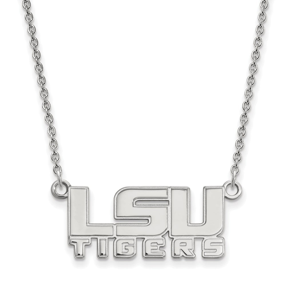 Sterling Silver Louisiana State Small LSU Tiger Necklace, Item N13973 by The Black Bow Jewelry Co.
