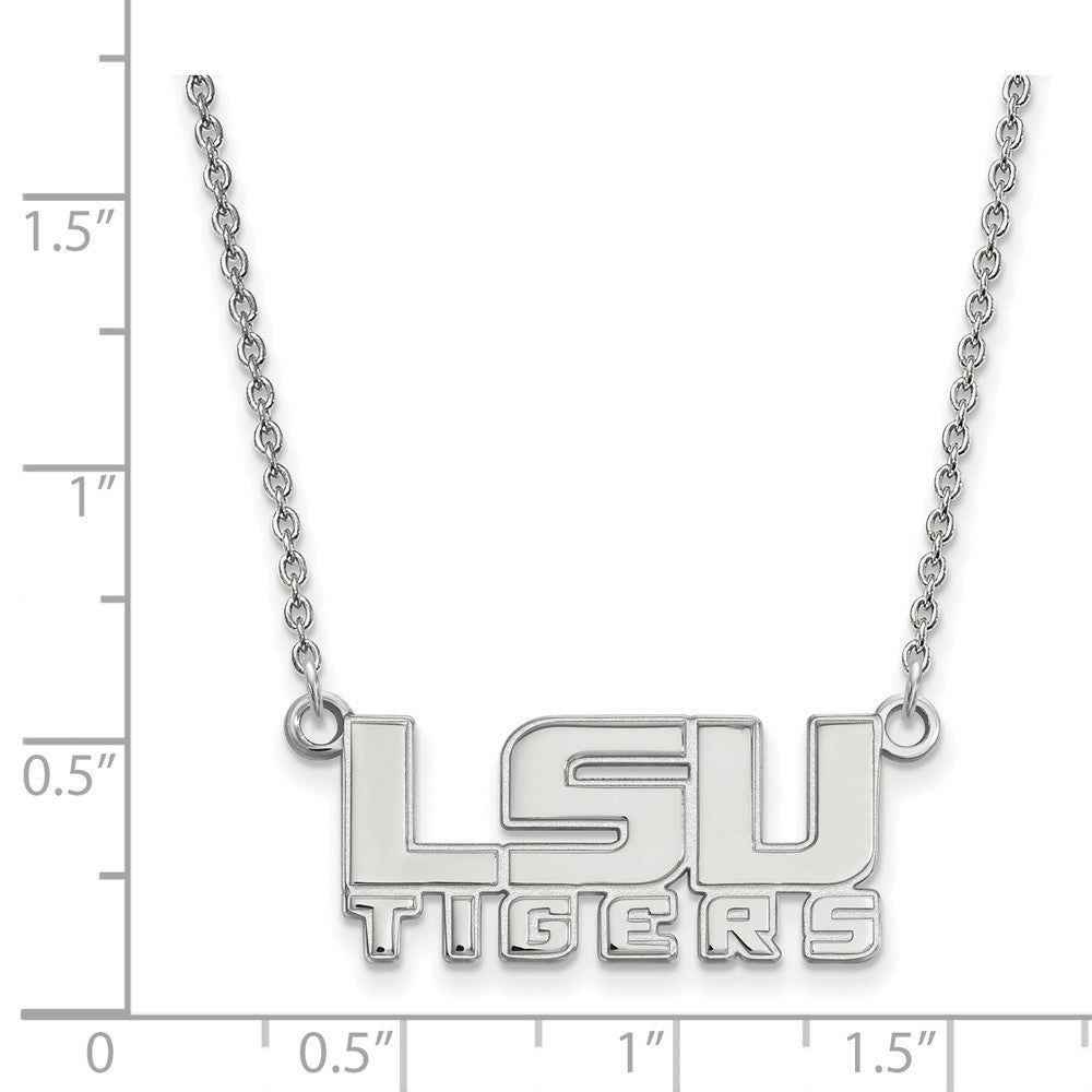 Alternate view of the Sterling Silver Louisiana State Small LSU Tiger Necklace by The Black Bow Jewelry Co.