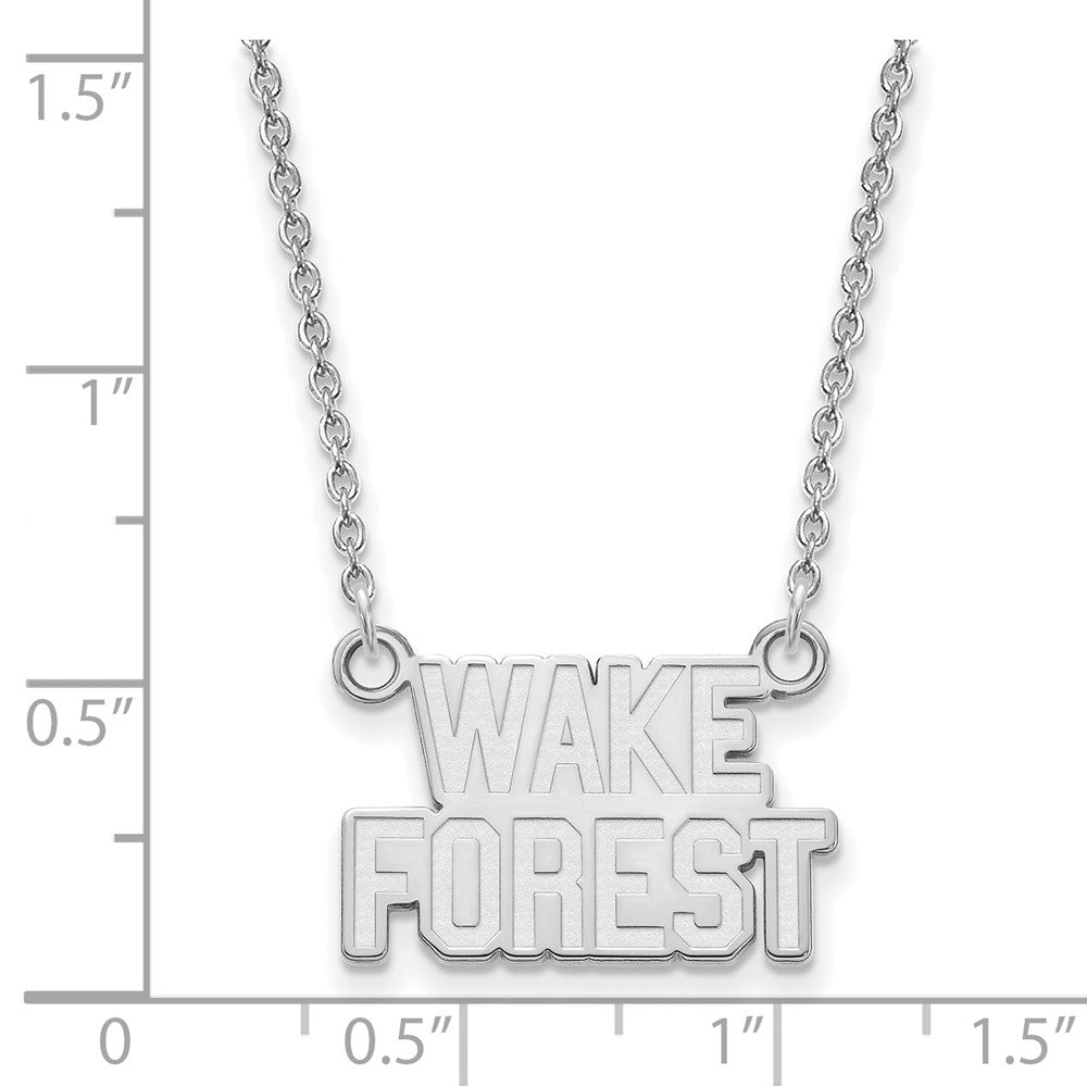 Alternate view of the Sterling Silver Wake Forest U Small Pendant Necklace by The Black Bow Jewelry Co.