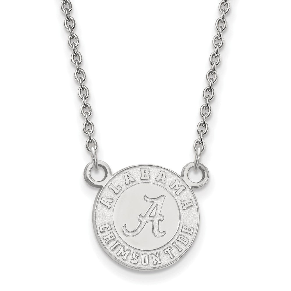Sterling Silver U of Alabama Sm Crimson Tide Disc Necklace, Item N13992 by The Black Bow Jewelry Co.
