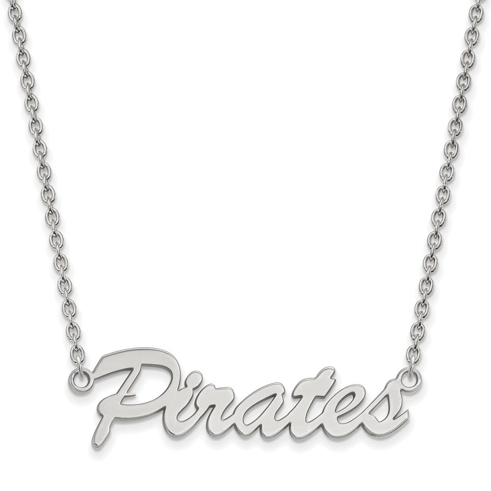 Sterling Silver East Carolina U Medium 'Pirates' Pendant Necklace, Item N14008 by The Black Bow Jewelry Co.