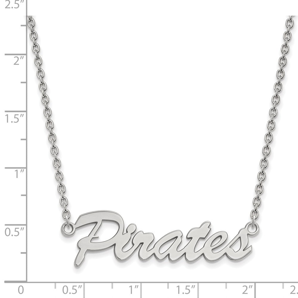 Alternate view of the Sterling Silver East Carolina U Medium 'Pirates' Pendant Necklace by The Black Bow Jewelry Co.