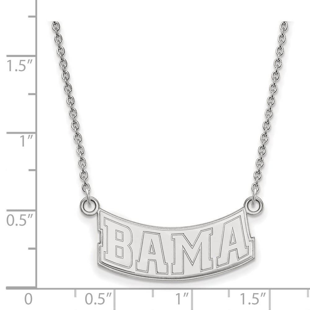 Alternate view of the Sterling Silver U of Alabama Small 'Bama' Pendant Necklace by The Black Bow Jewelry Co.