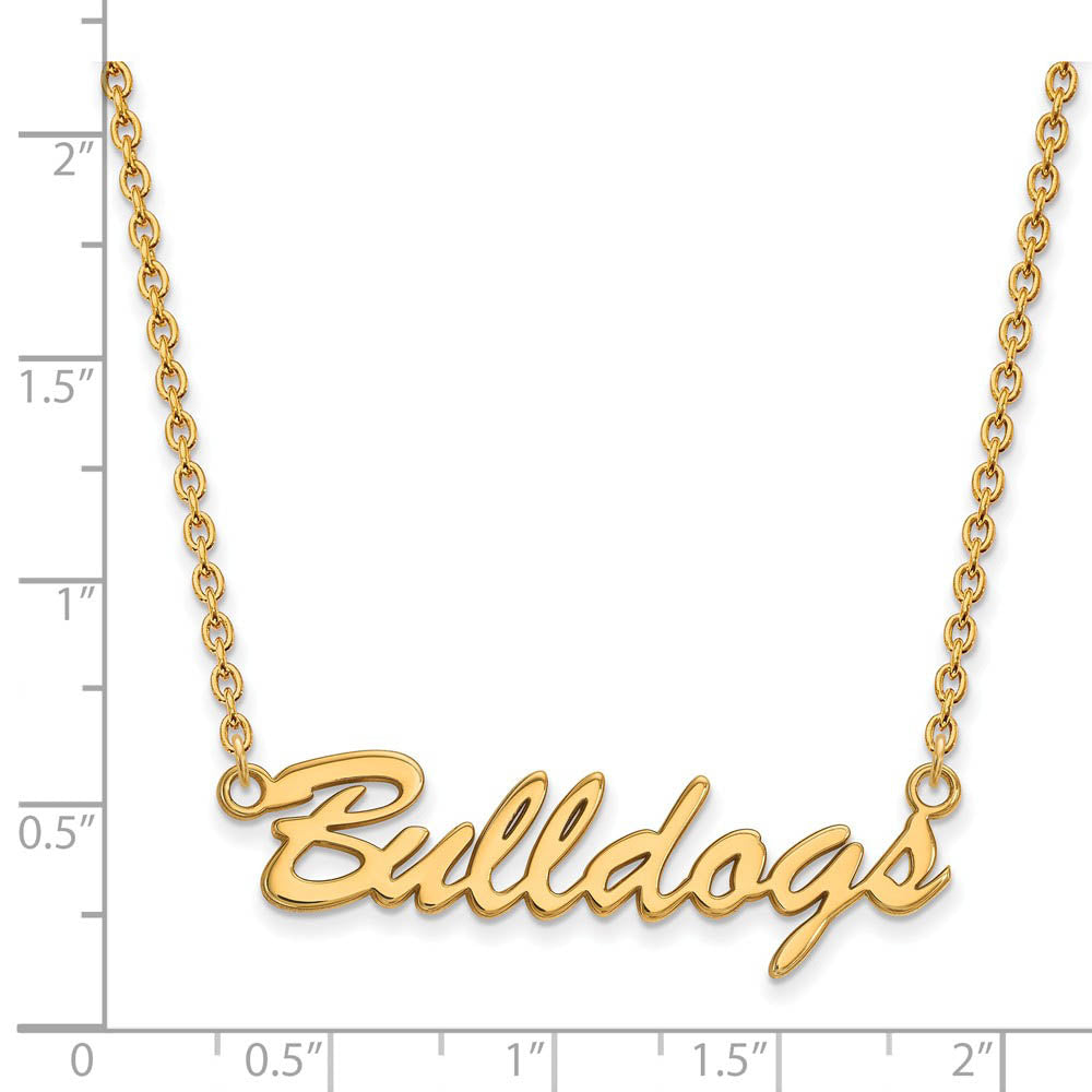 Alternate view of the 14k Gold Plated Silver U of Georgia Pendant Necklace by The Black Bow Jewelry Co.