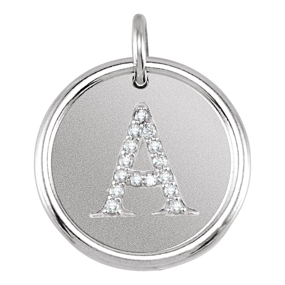 The Allison Diamond A-Z Initial Sterling Silver Necklace, 18 Inch, Item N14037 by The Black Bow Jewelry Co.