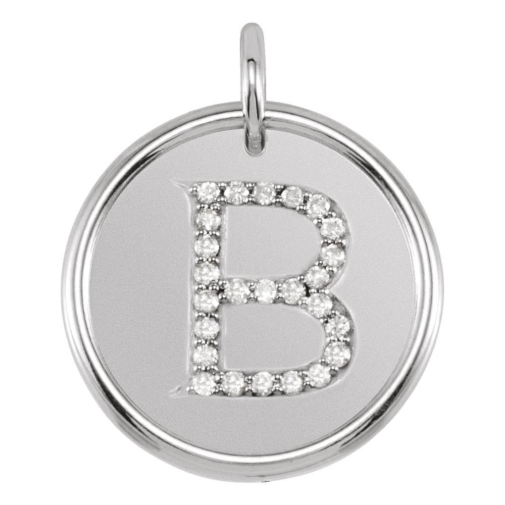 Allison 1/8 Ctw Diamond & Sterling Silver Necklace Initial B, 18 Inch, Item N14037-B by The Black Bow Jewelry Co.