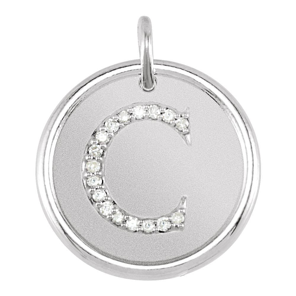 Allison .08 Ctw Diamond & Sterling Silver Necklace Initial C, 18 Inch, Item N14037-C by The Black Bow Jewelry Co.
