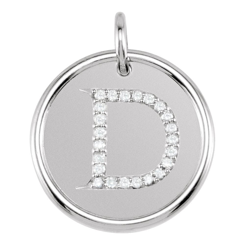 Allison 1/10 Ctw Diamond & Sterling Silver Necklace Initial D, 18 Inch, Item N14037-D by The Black Bow Jewelry Co.
