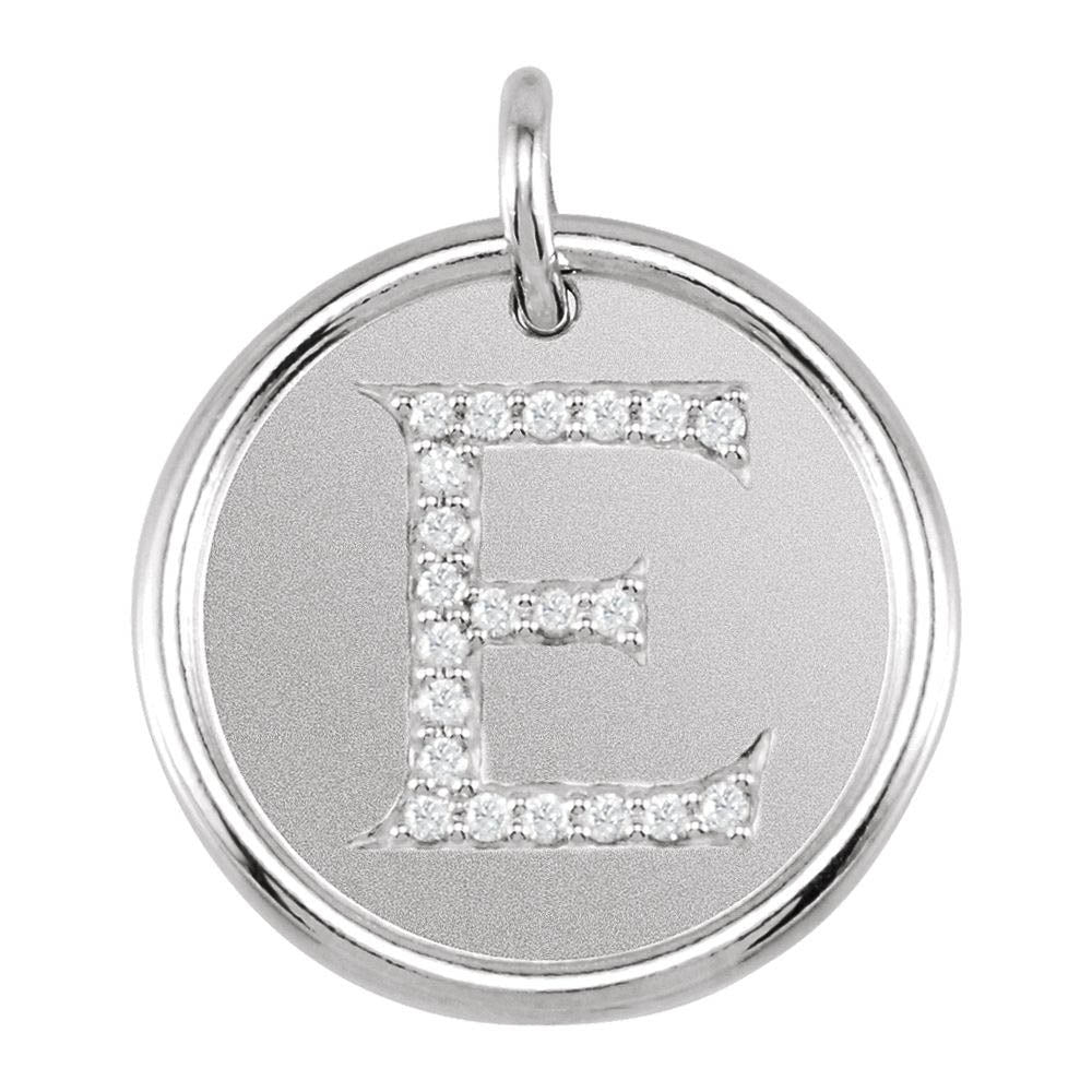 Allison 1/10 Ctw Diamond & Sterling Silver Necklace Initial E, 18 Inch, Item N14037-E by The Black Bow Jewelry Co.