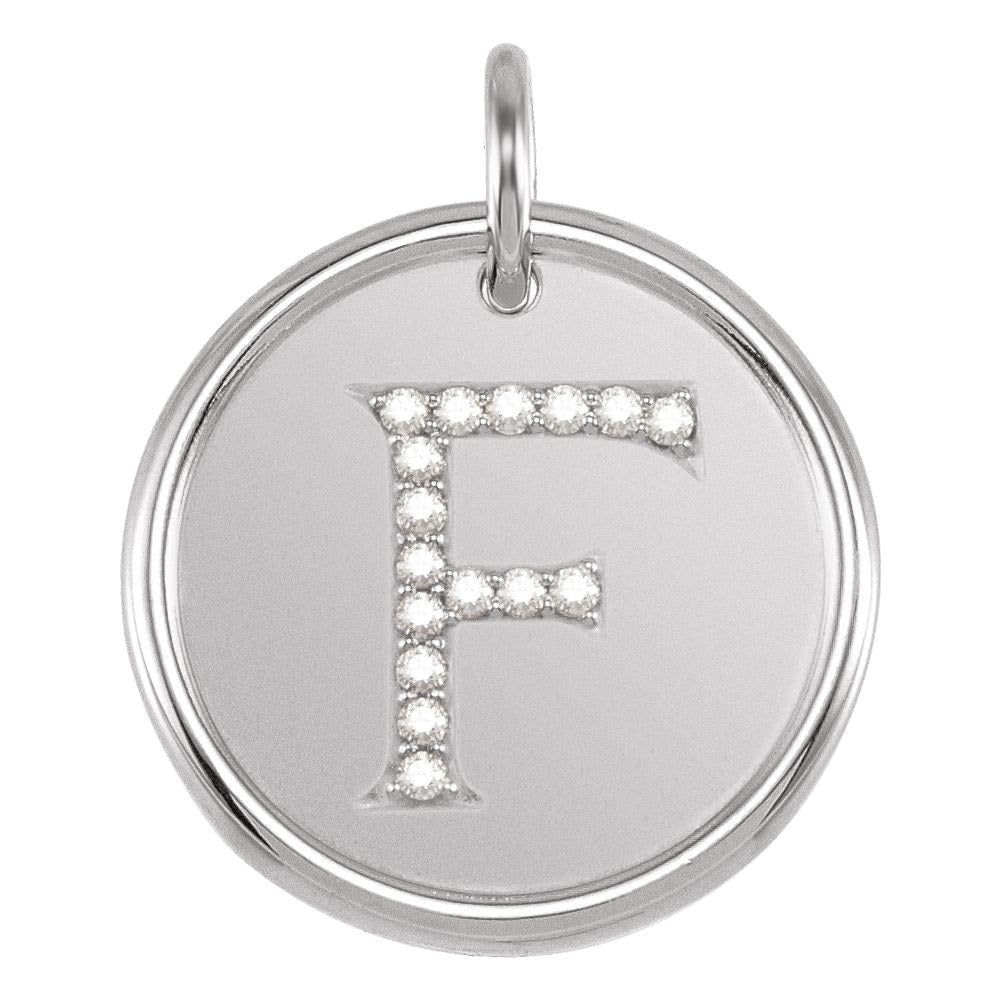 Allison .08 Ctw Diamond & Sterling Silver Necklace Initial F, 18 Inch, Item N14037-F by The Black Bow Jewelry Co.