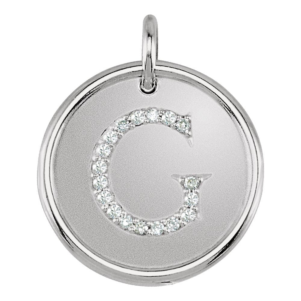 Allison 1/10 Ctw Diamond & Sterling Silver Necklace Initial G, 18 Inch, Item N14037-G by The Black Bow Jewelry Co.