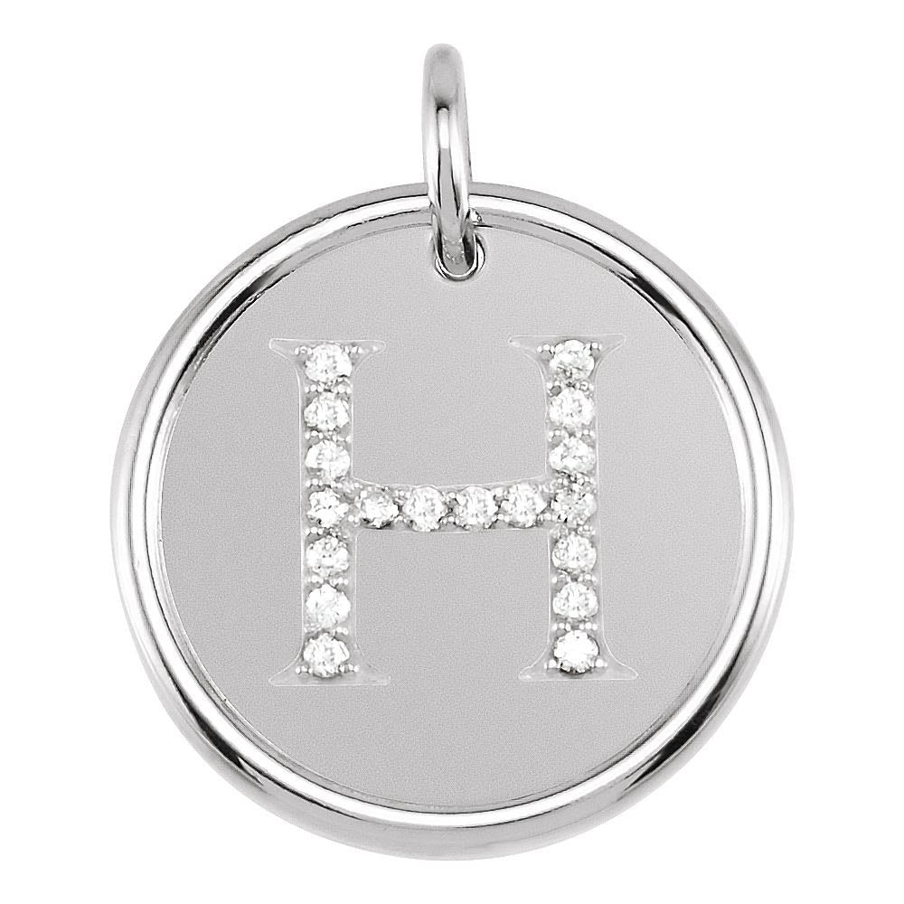 Allison 1/10 Ctw Diamond & Sterling Silver Necklace Initial H, 18 Inch, Item N14037-H by The Black Bow Jewelry Co.