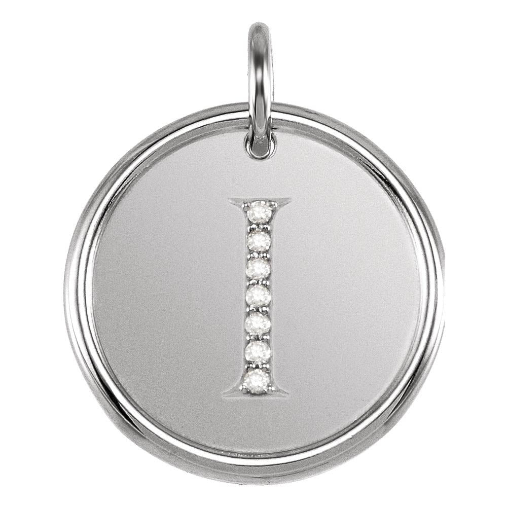Allison .035 Ctw Diamond & Sterling Silver Necklace Initial I, 18 Inch, Item N14037-I by The Black Bow Jewelry Co.