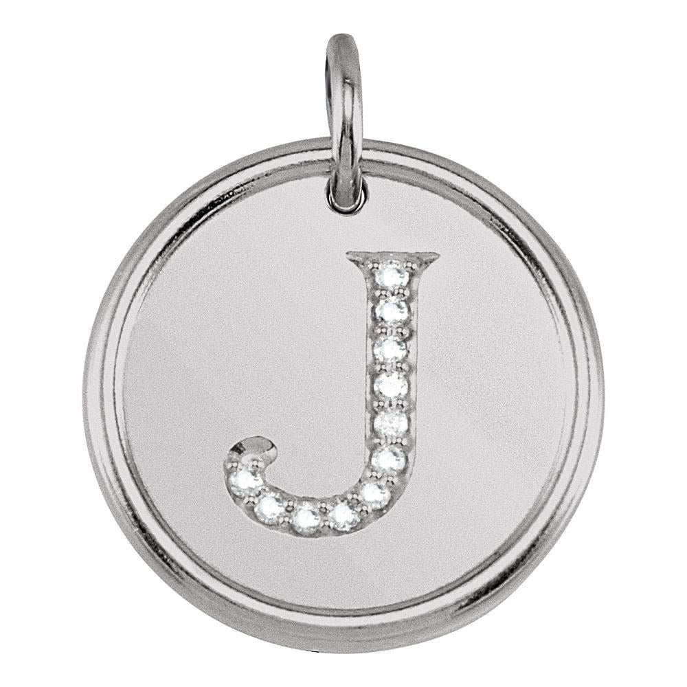 Allison 1/20 Ctw Diamond & Sterling Silver Necklace Initial J, 18 Inch, Item N14037-J by The Black Bow Jewelry Co.