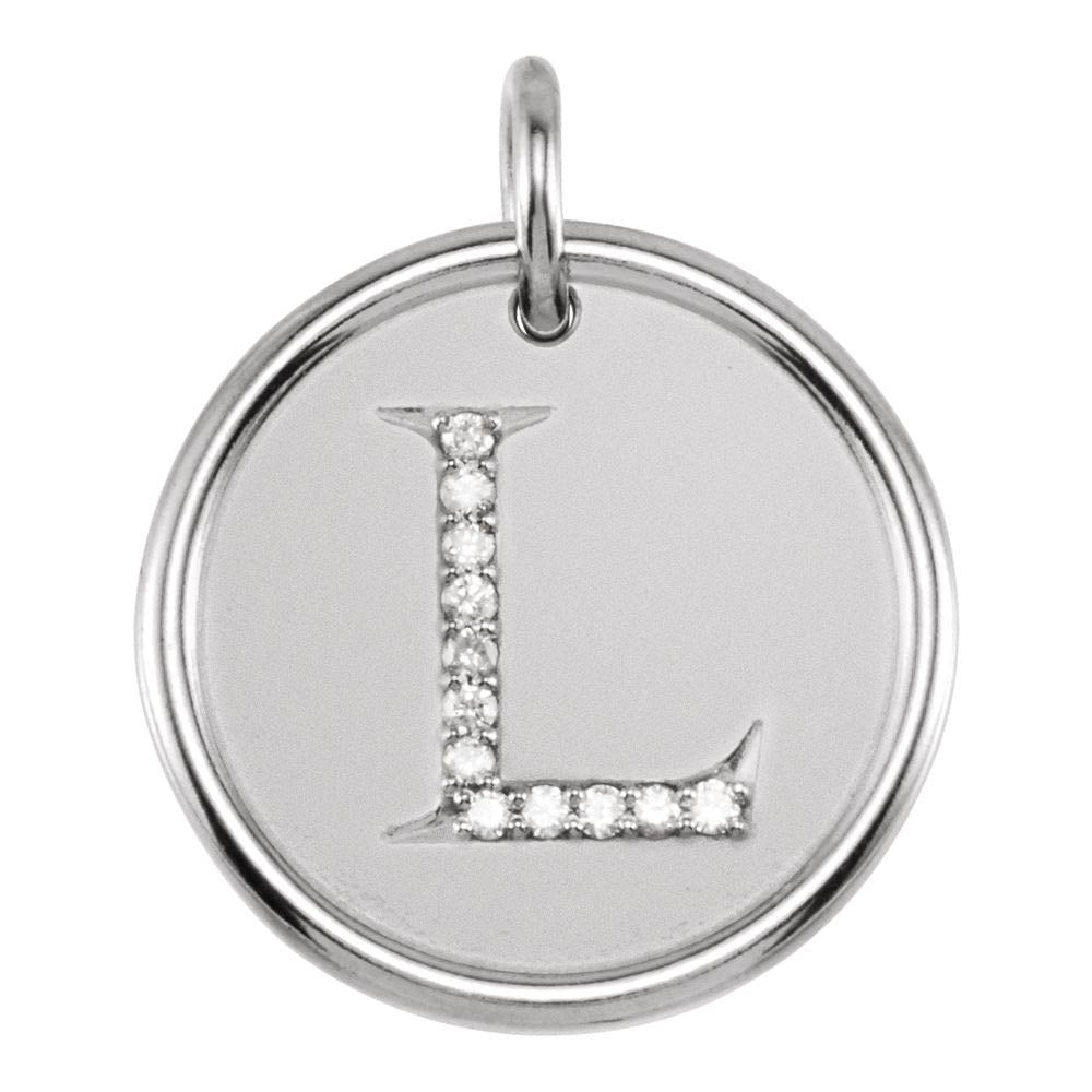 Allison 1/15 Ctw Diamond & Sterling Silver Necklace Initial L, 18 Inch, Item N14037-L by The Black Bow Jewelry Co.