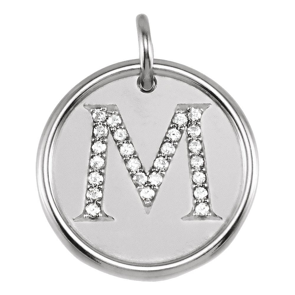 Allison 1/8 Ctw Diamond & Sterling Silver Necklace Initial M, 18 Inch, Item N14037-M by The Black Bow Jewelry Co.