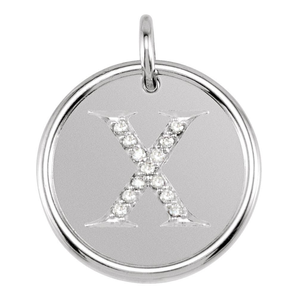 Allison 1/15 Ctw Diamond & Sterling Silver Necklace Initial X, 18 Inch, Item N14037-X by The Black Bow Jewelry Co.
