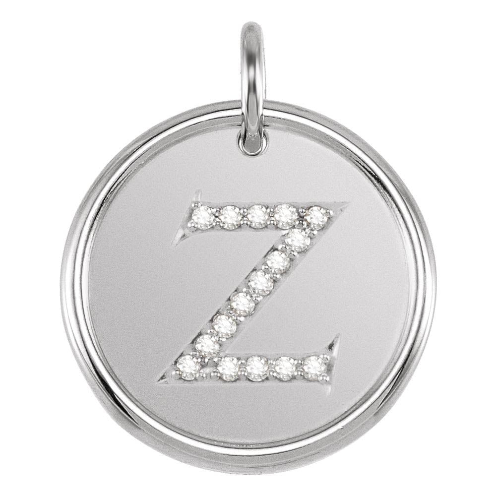 Allison .08 Ctw Diamond & Sterling Silver Necklace Initial Z, 18 Inch, Item N14037-Z by The Black Bow Jewelry Co.