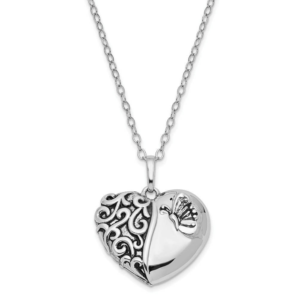 Antiqued Sterling Silver One More Day Ash Holder Necklace, 18 Inch, Item N14063 by The Black Bow Jewelry Co.