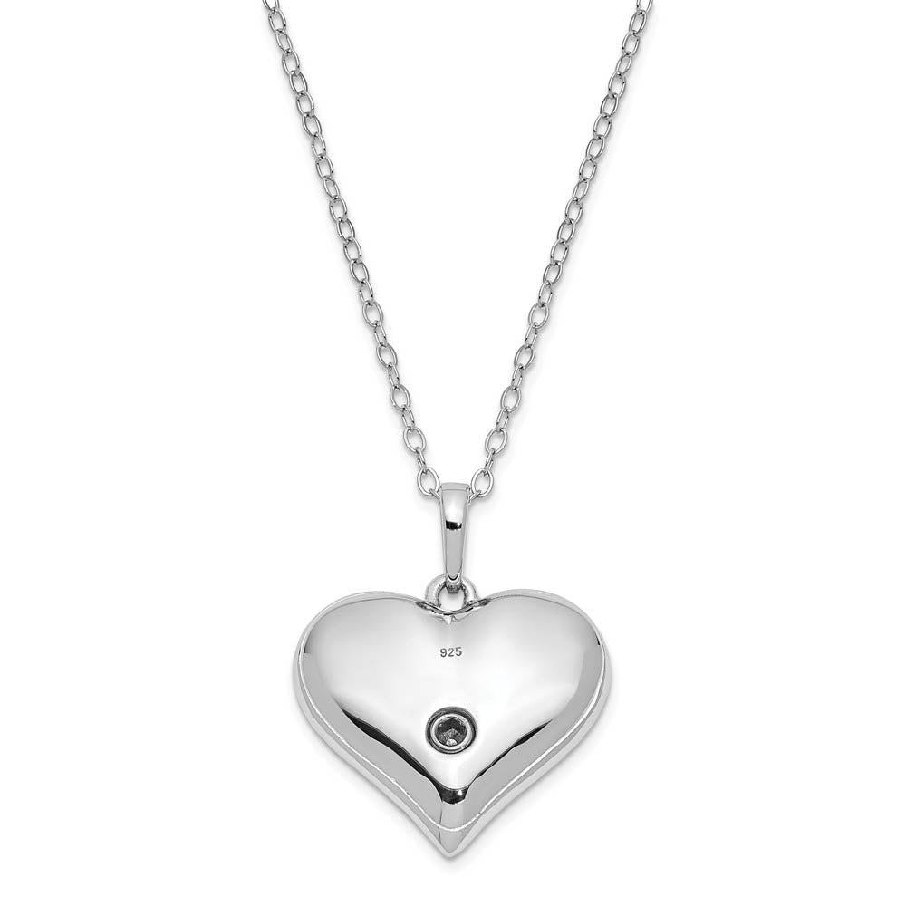 Alternate view of the Sterling Silver Without You Polished Heart Ash Holder Necklace, 18in by The Black Bow Jewelry Co.
