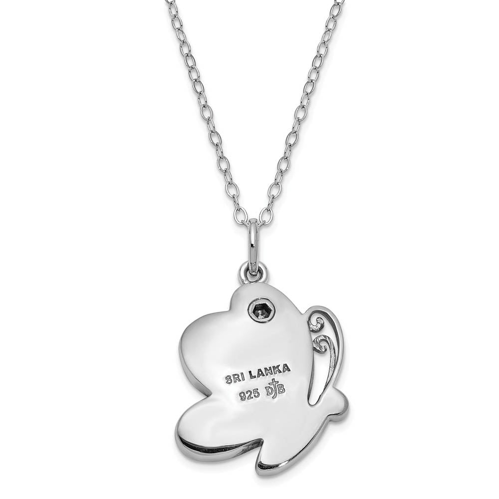 Alternate view of the Antiqued Sterling Silver Butterfly Ash Holder Necklace, 18 Inch by The Black Bow Jewelry Co.