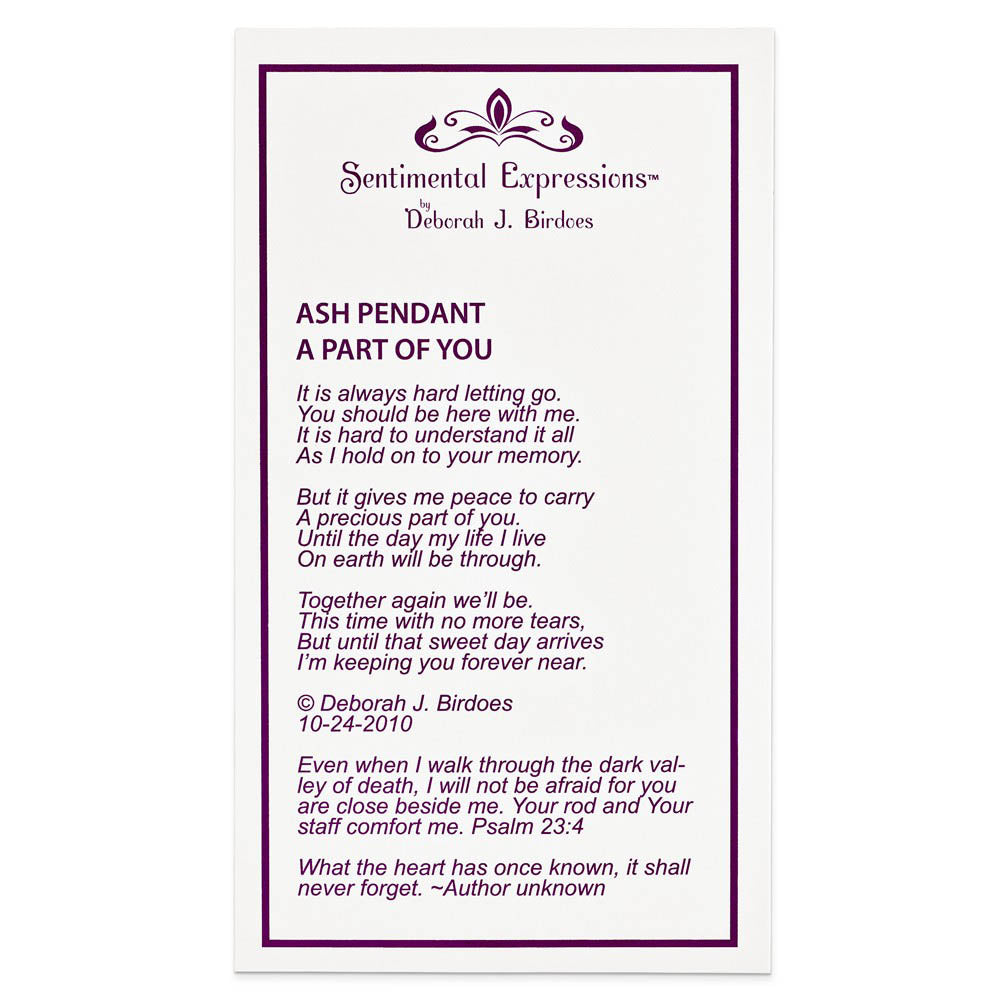 Alternate view of the Antiqued Sterling Silver Teardrop Ash Holder Necklace, 18 Inch by The Black Bow Jewelry Co.