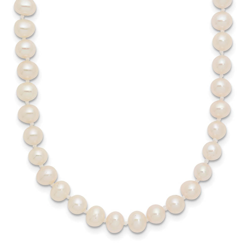4-5mm, White FW Cultured Pearl & 14k Yellow Gold Clasp Necklace, Item N14082 by The Black Bow Jewelry Co.