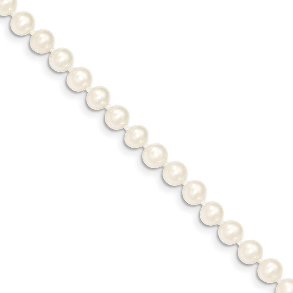 5-6mm, White FW Cultured Pearl & 14k Yellow Gold Clasp Necklace