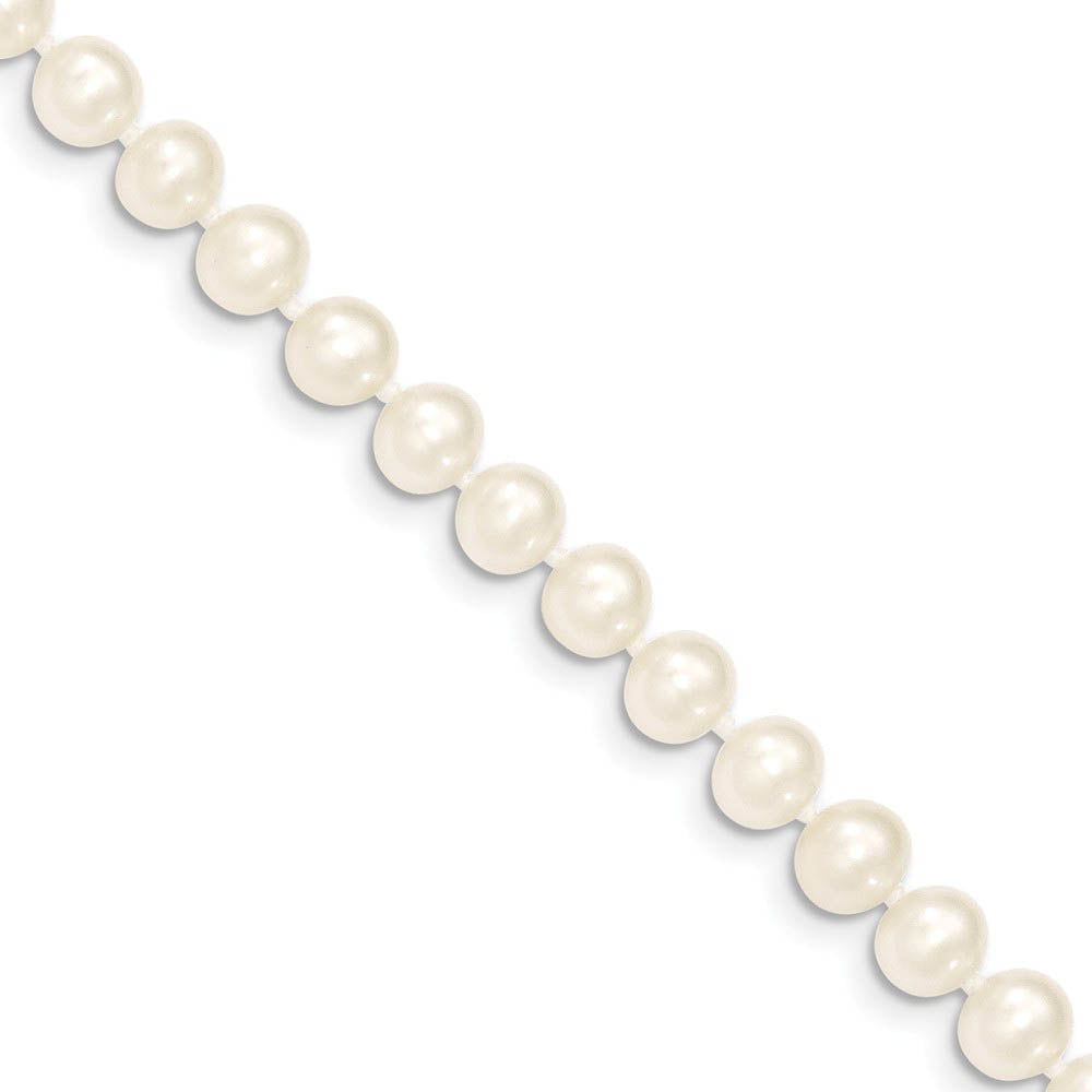 6-7mm, White FW Cultured Pearl & 14k Yellow Gold Clasp Necklace