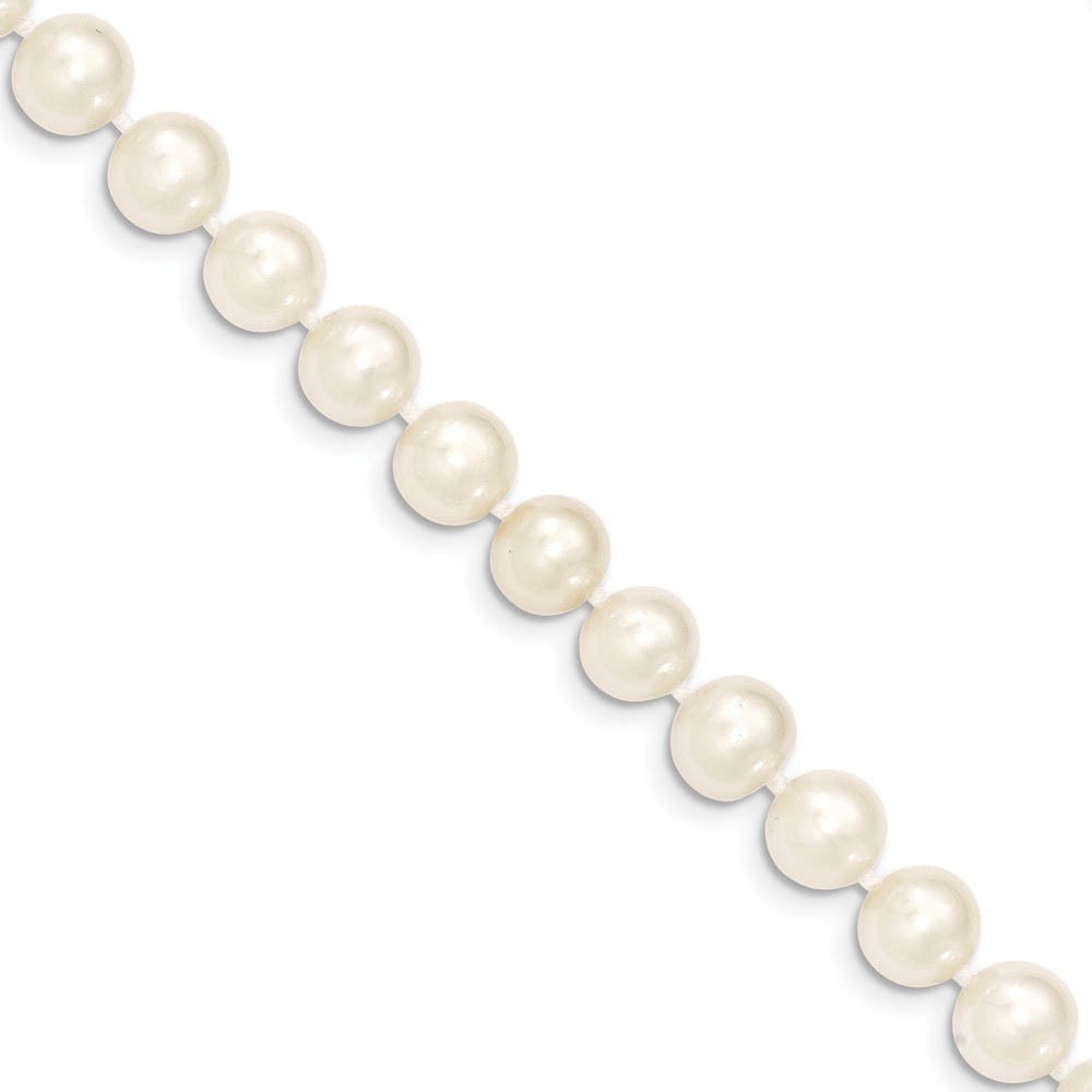 8-9mm, White FW Cultured Pearl & 14k Yellow Gold Clasp Necklace, Item N14086 by The Black Bow Jewelry Co.