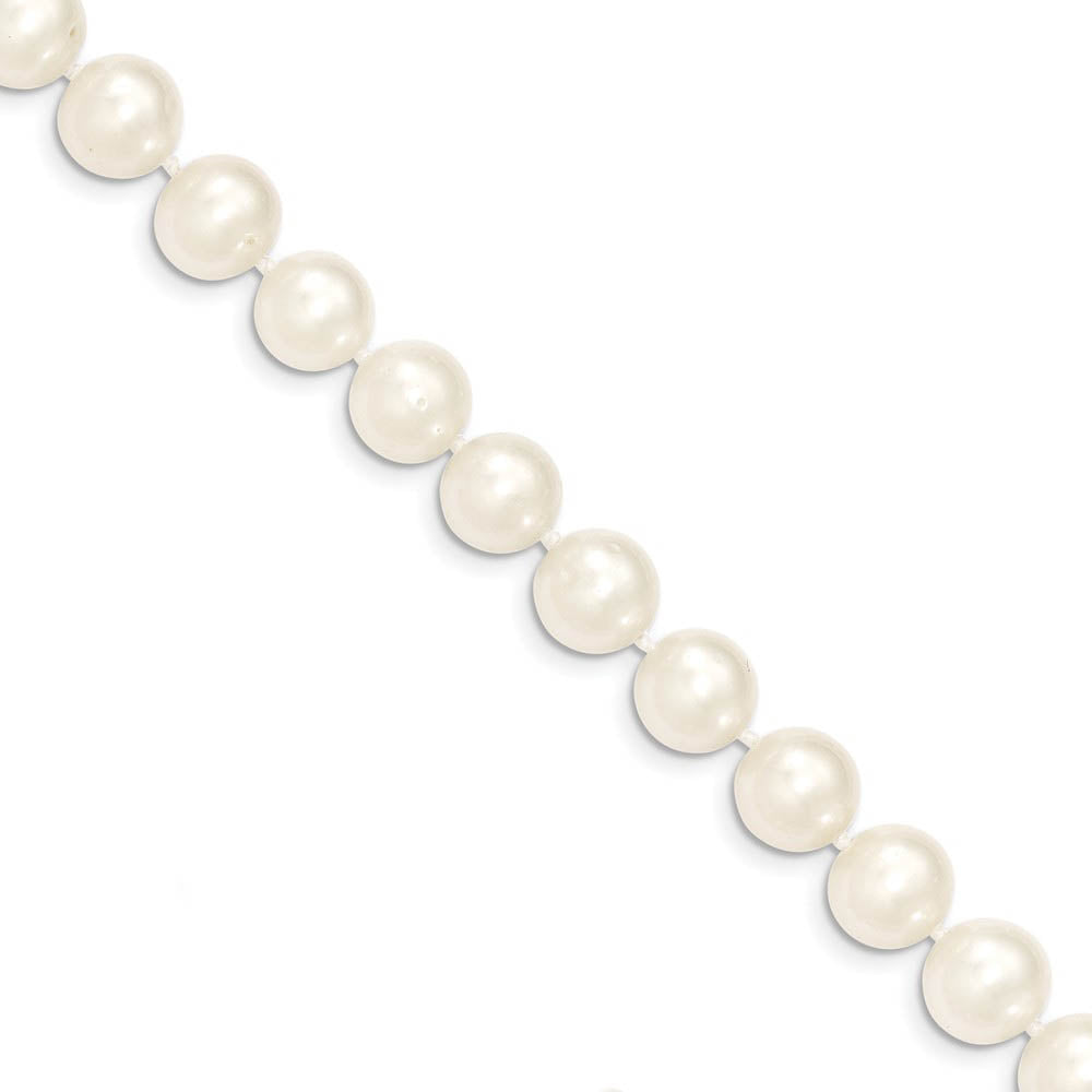 9-10mm, White FW Cultured Pearl & 14k Yellow Gold Clasp Necklace, Item N14087 by The Black Bow Jewelry Co.