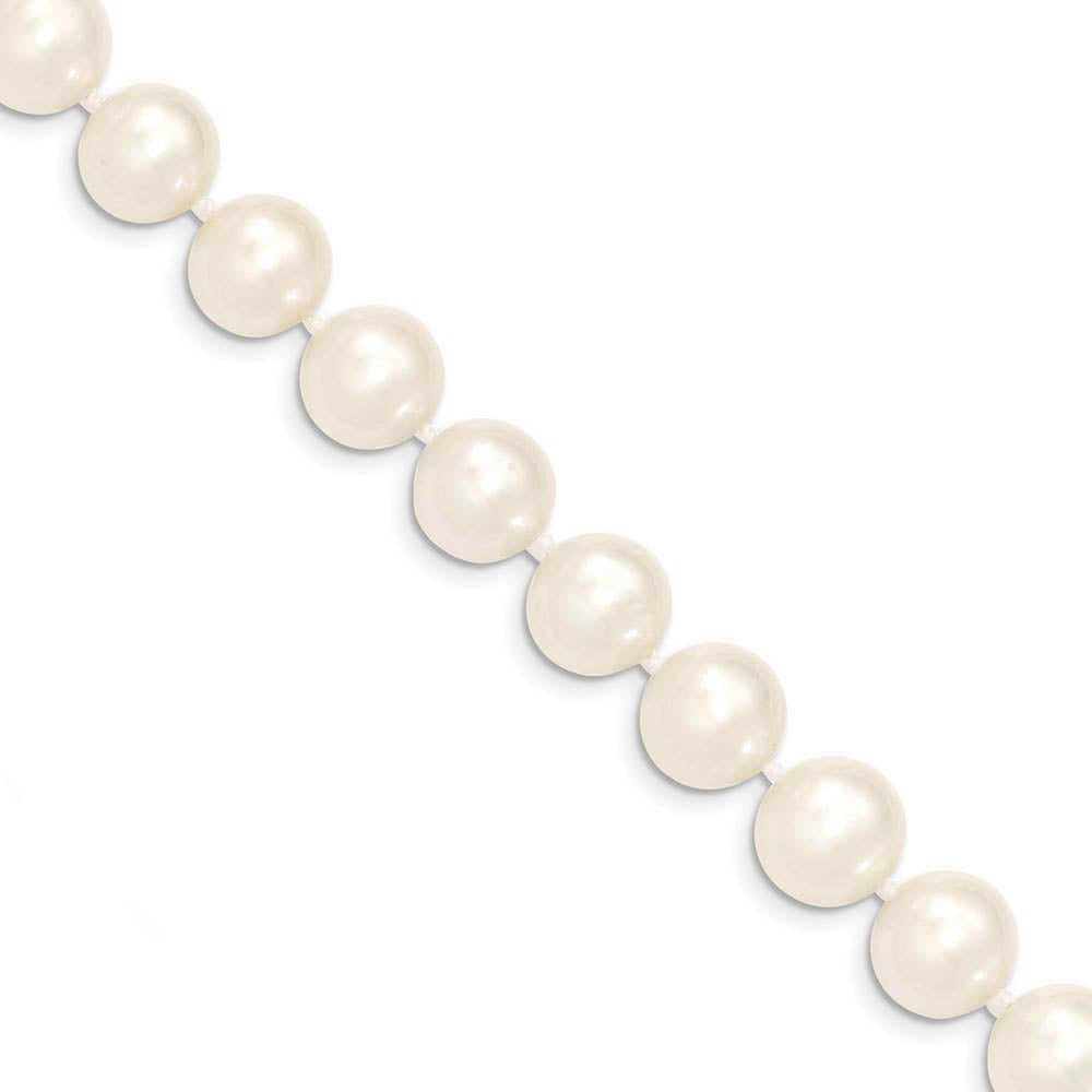 Alternate view of the 10-11mm, White FW Cultured Pearl & 14k Yellow Gold Clasp Necklace by The Black Bow Jewelry Co.