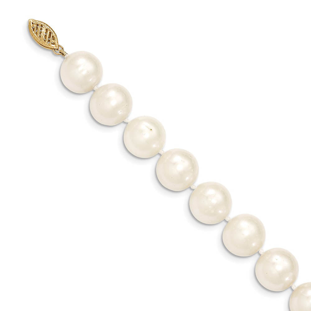 11-12mm, White FW Cultured Pearl & 14k Yellow Gold Clasp Necklace, Item N14089 by The Black Bow Jewelry Co.