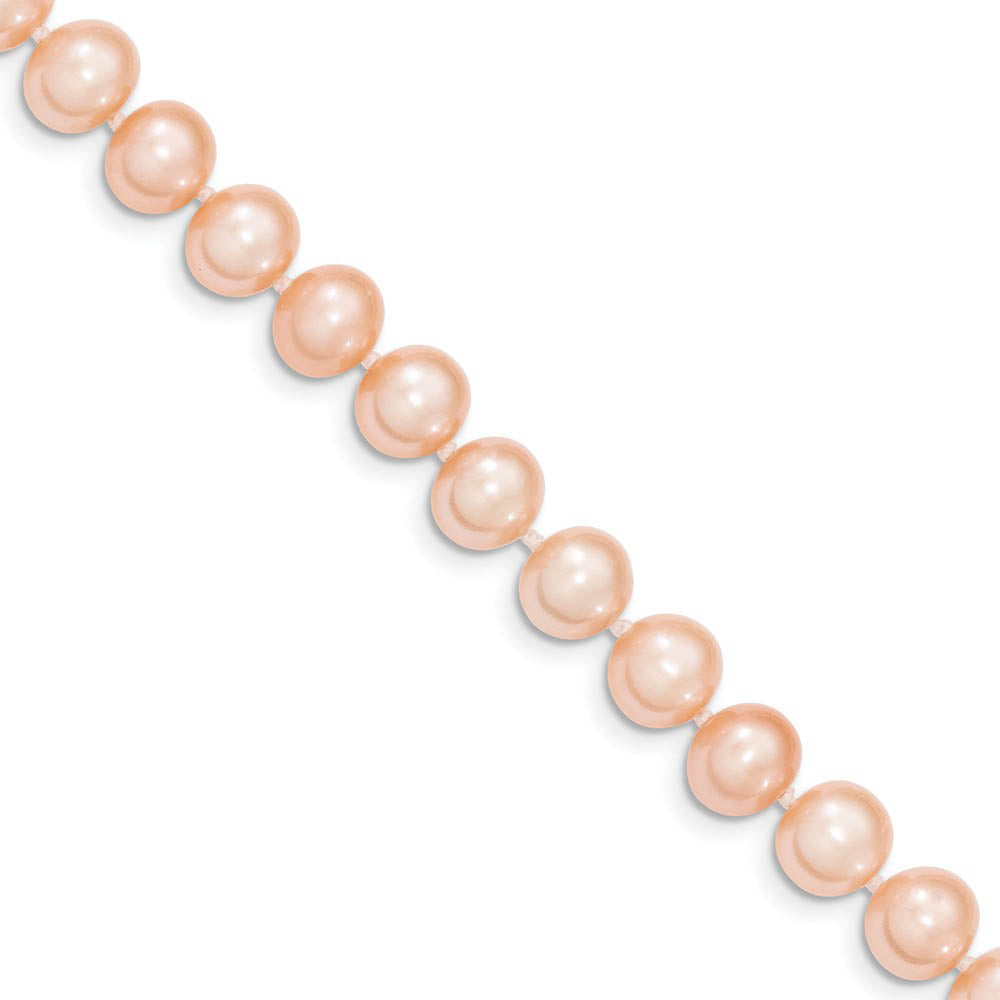 8-9mm, Pink FW Cultured Pearl & 14k Yellow Gold Clasp Necklace