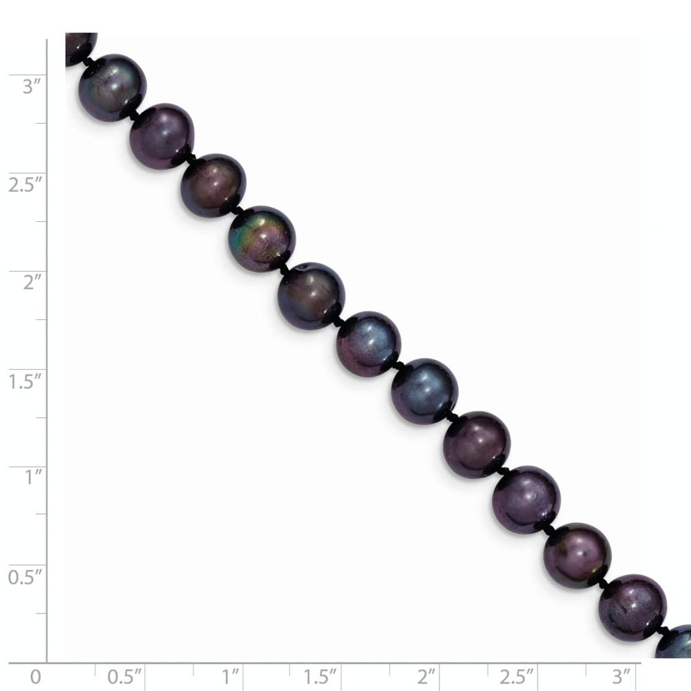 Alternate view of the 8-9mm, Black FW Cultured Pearl & 14k Yellow Gold Clasp Necklace by The Black Bow Jewelry Co.