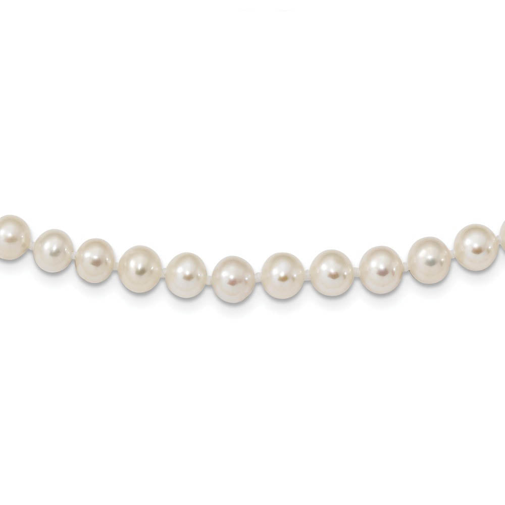 6-7mm, White FW Cultured Pearl & Sterling Silver Clasp Necklace, Item N14102 by The Black Bow Jewelry Co.