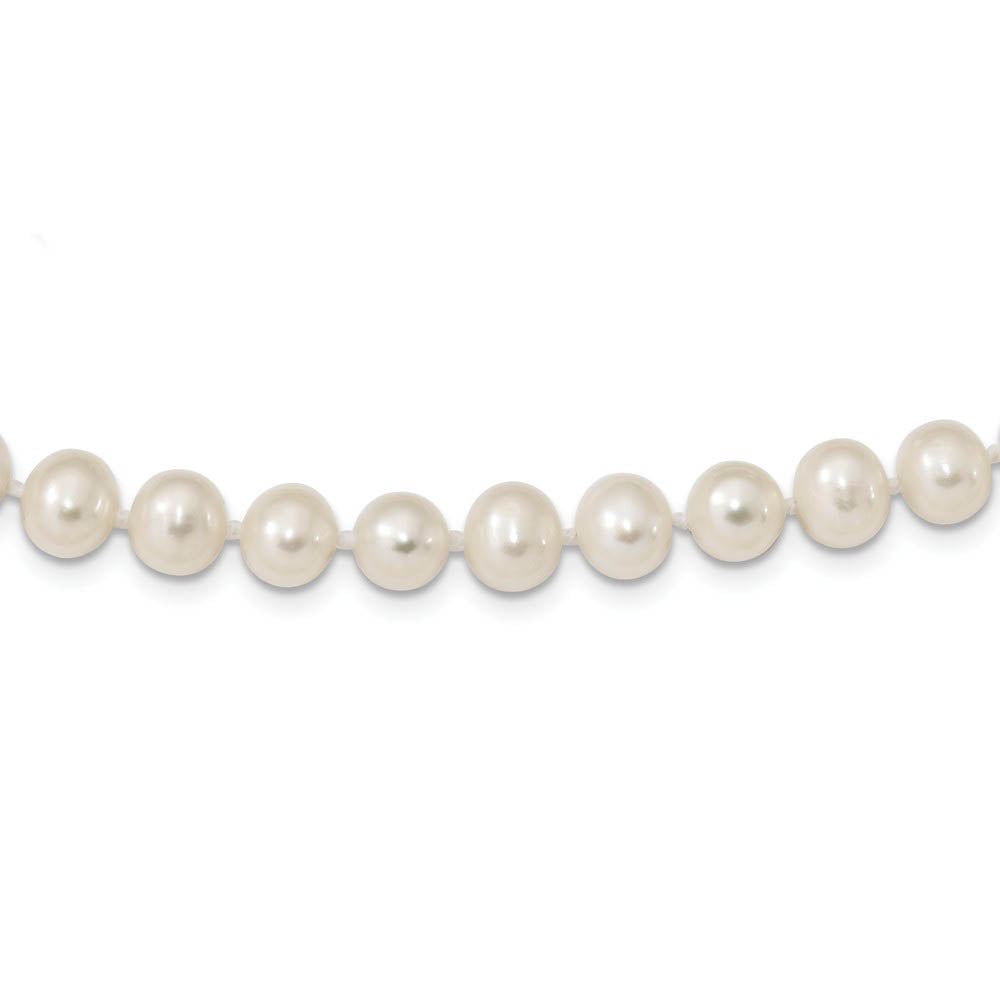7-8mm, White FW Cultured Pearl & Sterling Silver Clasp Necklace, Item N14103 by The Black Bow Jewelry Co.