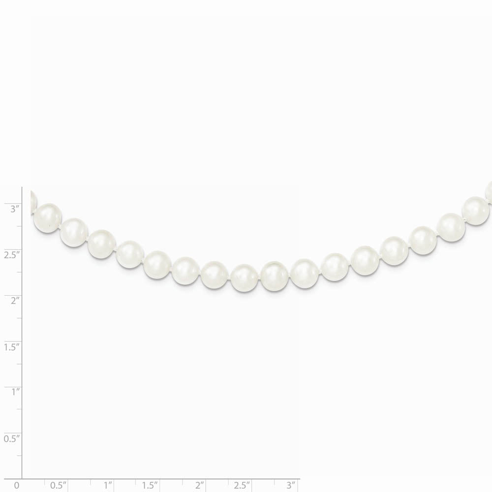 Alternate view of the 7-8mm, White FW Cultured Pearl & Sterling Silver Clasp Necklace by The Black Bow Jewelry Co.