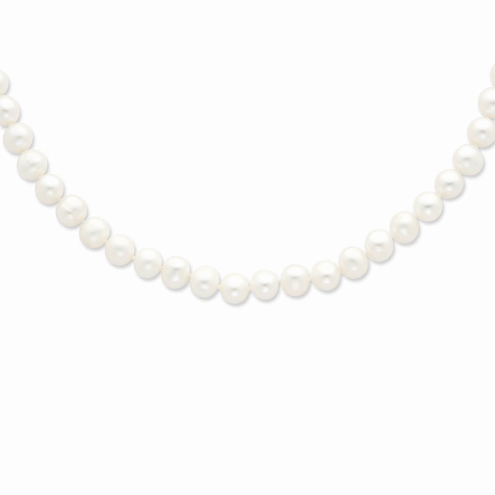 Alternate view of the 8-9mm, White FW Cultured Pearl & Sterling Silver Clasp Necklace by The Black Bow Jewelry Co.