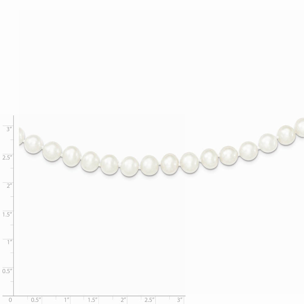 Alternate view of the 8-9mm, White FW Cultured Pearl & Sterling Silver Clasp Necklace by The Black Bow Jewelry Co.